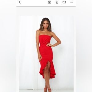 Night Shine Midi Dress Red , hello molly